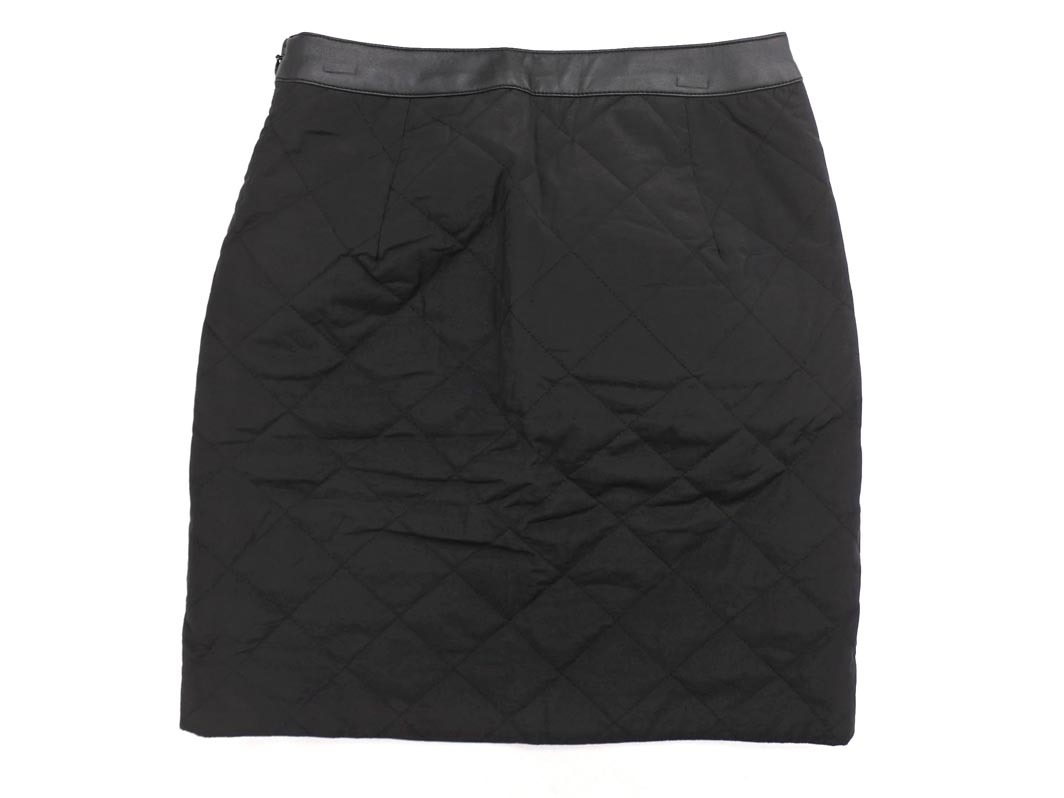 MACPHEE マカフィー トゥモローランド キルティング Aライン 臺(tái)形 スカート size32/黒 ◇■ ☆ fbb9 レディース