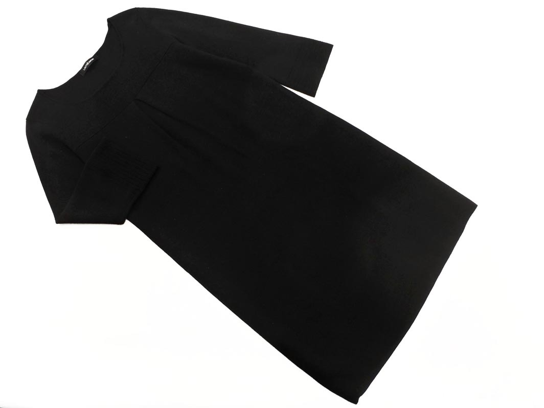 LAUTREAMONT ロートレアモン ウール100% Iライン ニット ワンピース size2/黒 ◇■ ☆ fbc0 レディース