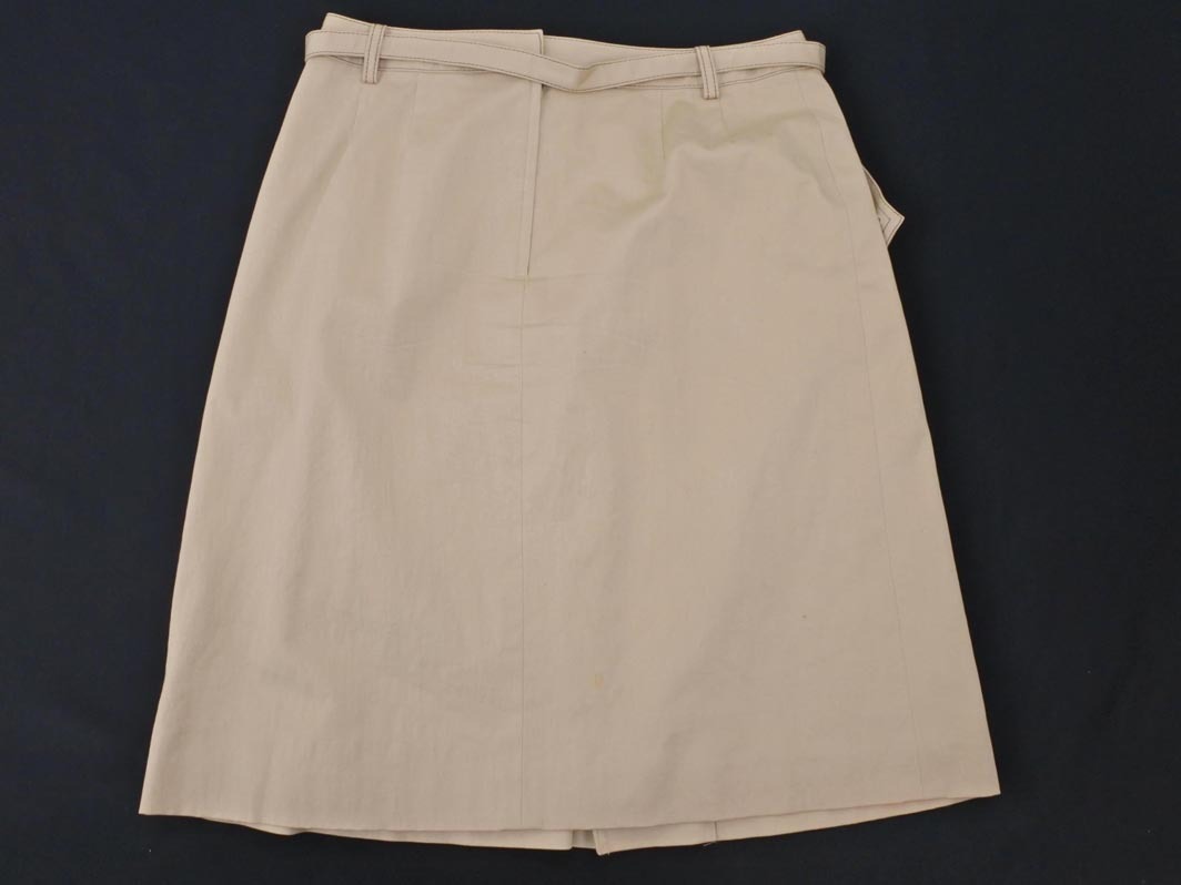 Aquascutum アクアスキュータム ベルト付き Aライン 臺(tái)形 スカート size7S/ベージュ ■◇ ☆ fbc5 レディース