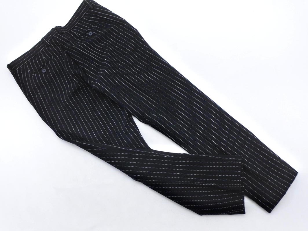 URBAN RESEARCH Urban Research шерсть . полоса конические брюки size40/ чёрный *# * fbc5 женский 