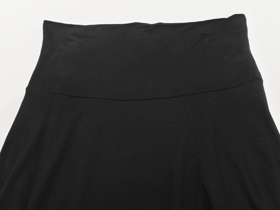 three dots スリードッツ フレア Aライン 臺形 スカート sizeS/黒 ■■ ☆ fbc6 レディース