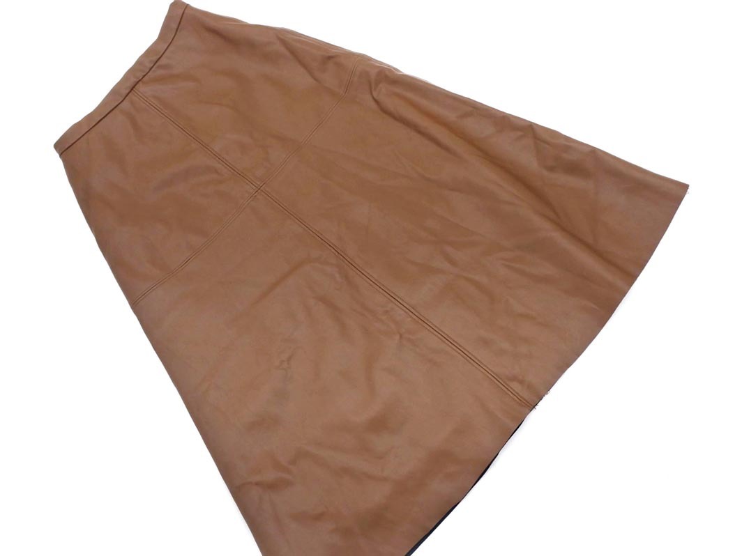 MURUA ムルーア フェイクレザー Aライン 臺形 スカート sizeS/茶 ◇■ ☆ fbc6 レディース