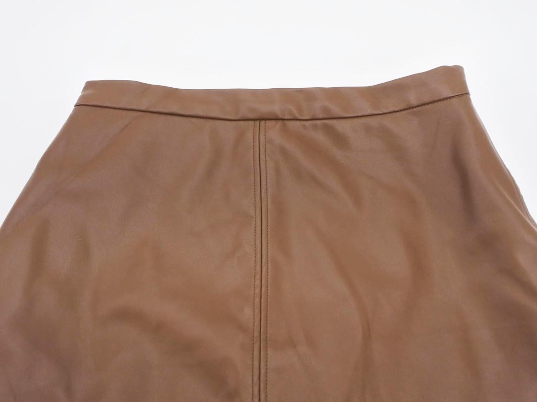 MURUA ムルーア フェイクレザー Aライン 臺形 スカート sizeS/茶 ◇■ ☆ fbc6 レディース
