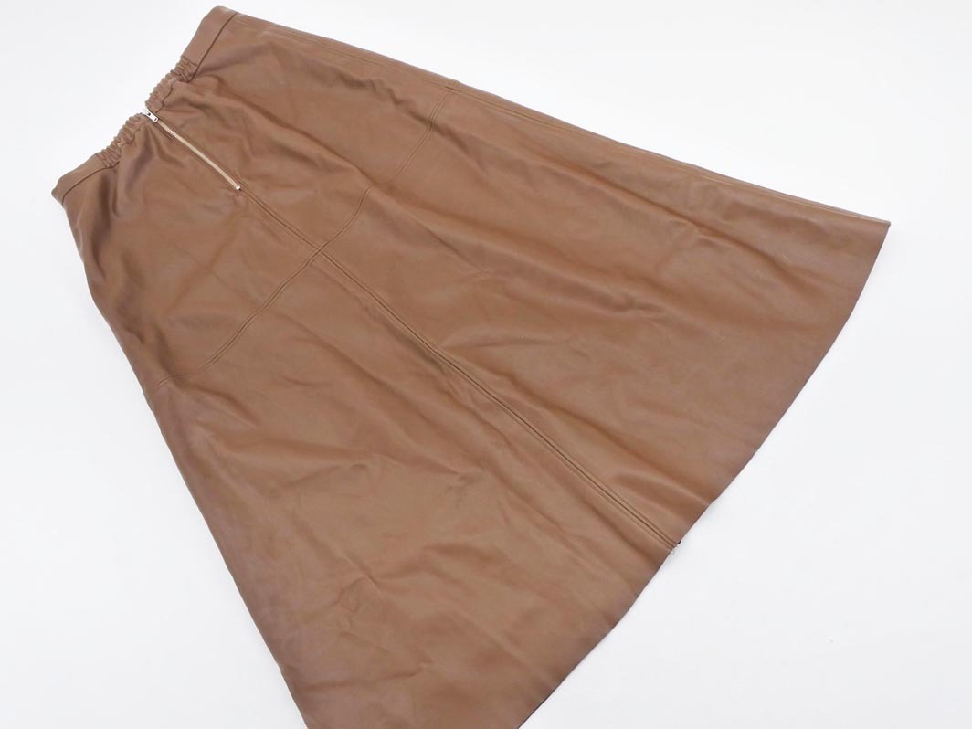 MURUA ムルーア フェイクレザー Aライン 臺形 スカート sizeS/茶 ◇■ ☆ fbc6 レディース