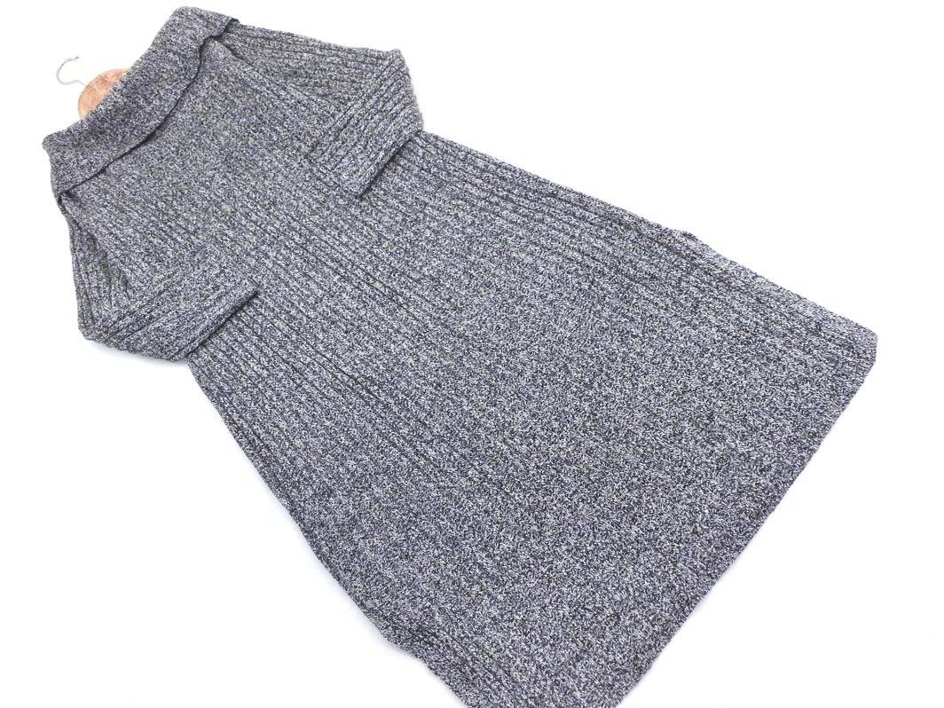 LOWRYS FARM ローリーズファーム ロング サイドスリット ニット ワンピース sizeM/黒ｘ白 ◇■ ☆ fbc6 レディース