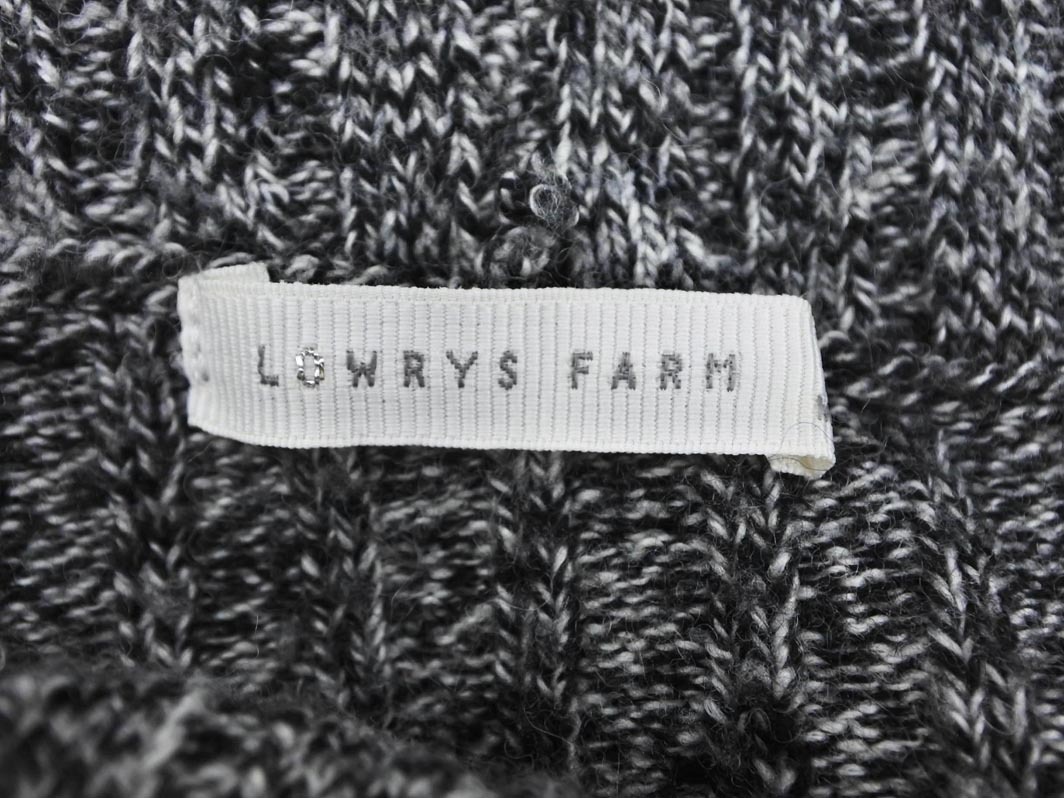 LOWRYS FARM ローリーズファーム ロング サイドスリット ニット ワンピース sizeM/黒ｘ白 ◇■ ☆ fbc6 レディース