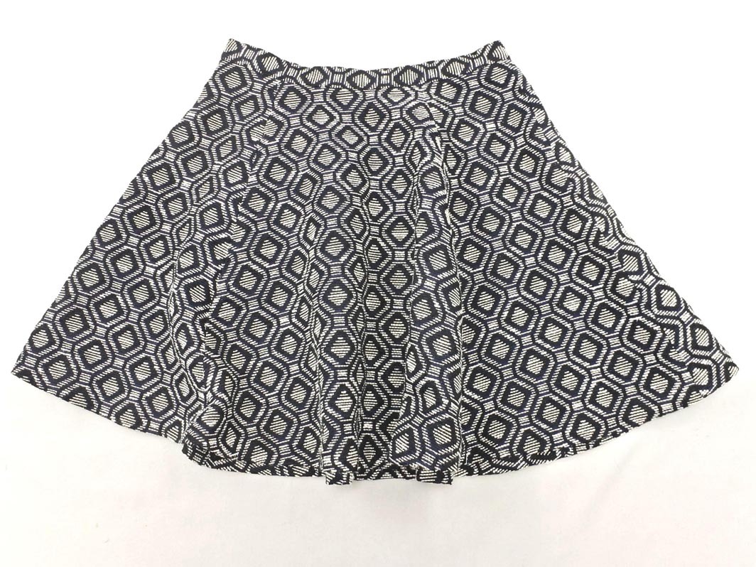 MOUSSY マウジー ジャガード フレア スカート size1/オフホワイトｘ紺 ■◇ ☆ fbc6 レディース