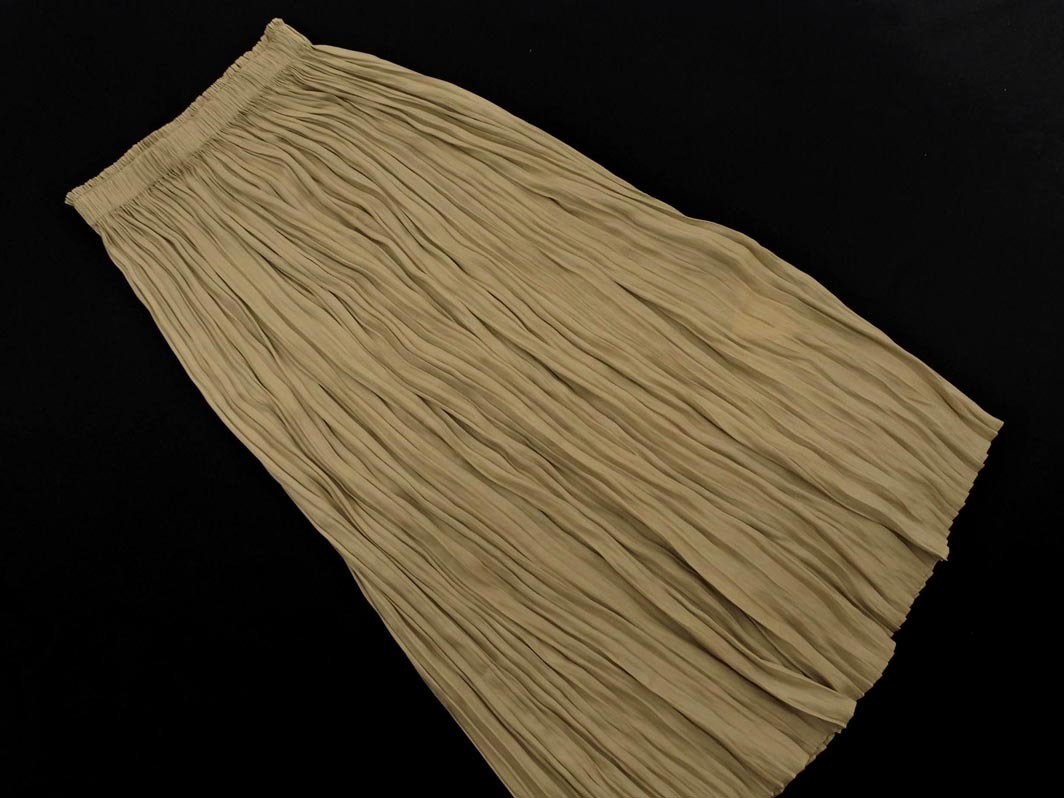 新品 Demi-Luxe BEAMS デミルクスビームス サテン ランダム プリーツ ロング スカート ゴールド ■◇ ☆ fbc6 レディース