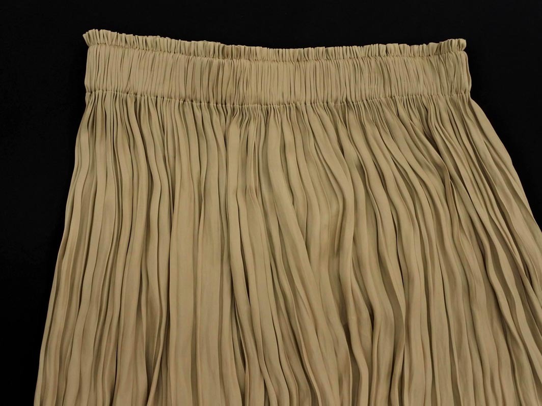 新品 Demi-Luxe BEAMS デミルクスビームス サテン ランダム プリーツ ロング スカート ゴールド ■◇ ☆ fbc6 レディース