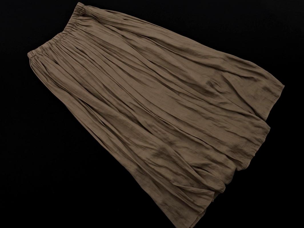 ネコポスOK IENA イエナ サテン ロング スカート size38/茶 ■◇ ☆ fbc6 レディース