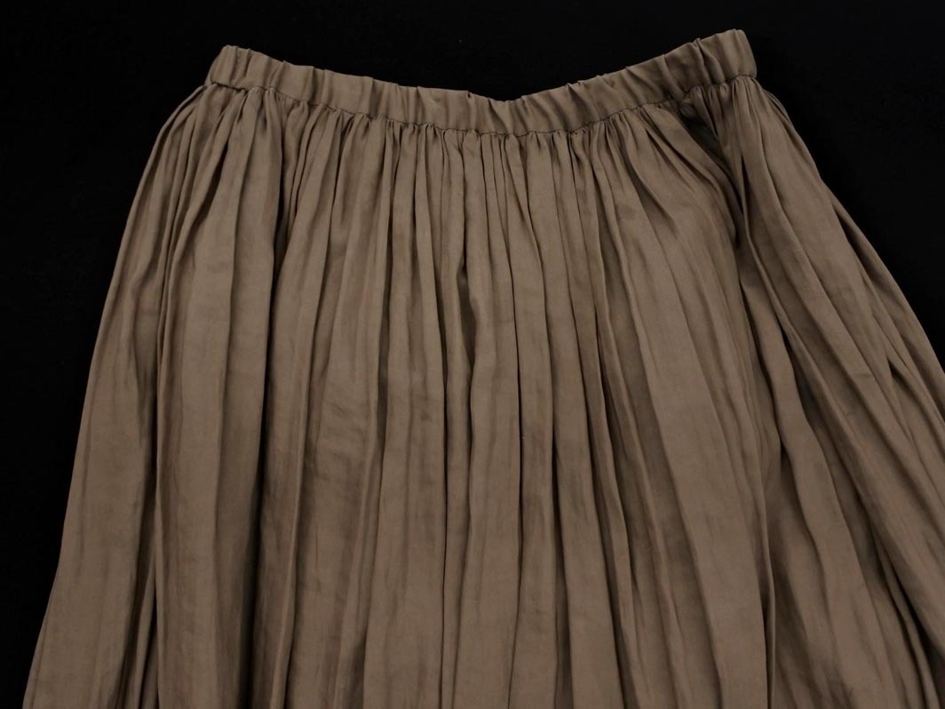 ネコポスOK IENA イエナ サテン ロング スカート size38/茶 ■◇ ☆ fbc6 レディース