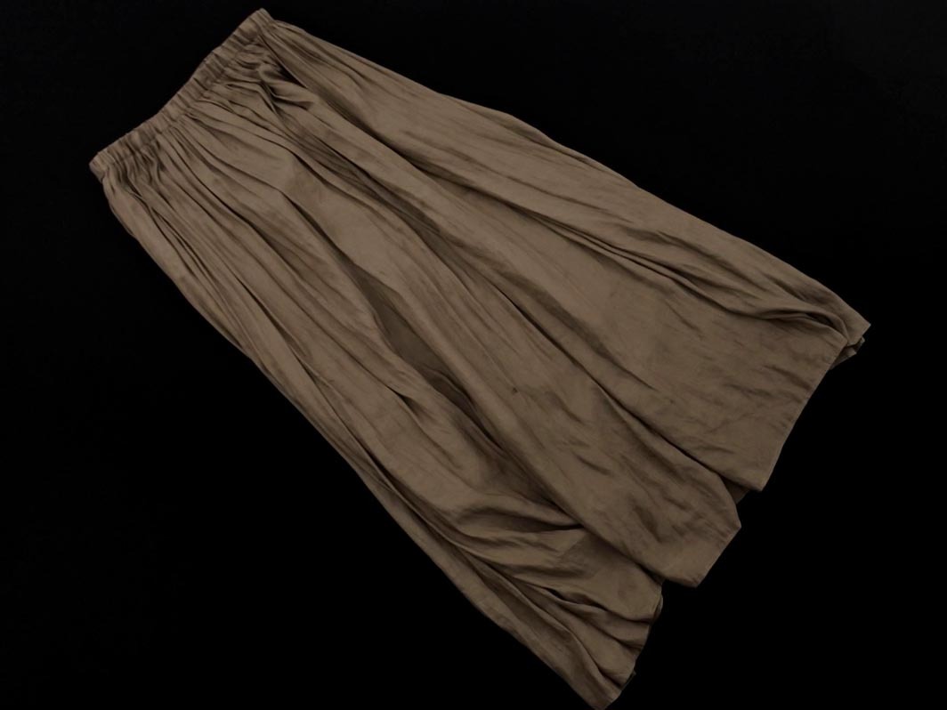 ネコポスOK IENA イエナ サテン ロング スカート size38/茶 ■◇ ☆ fbc6 レディース