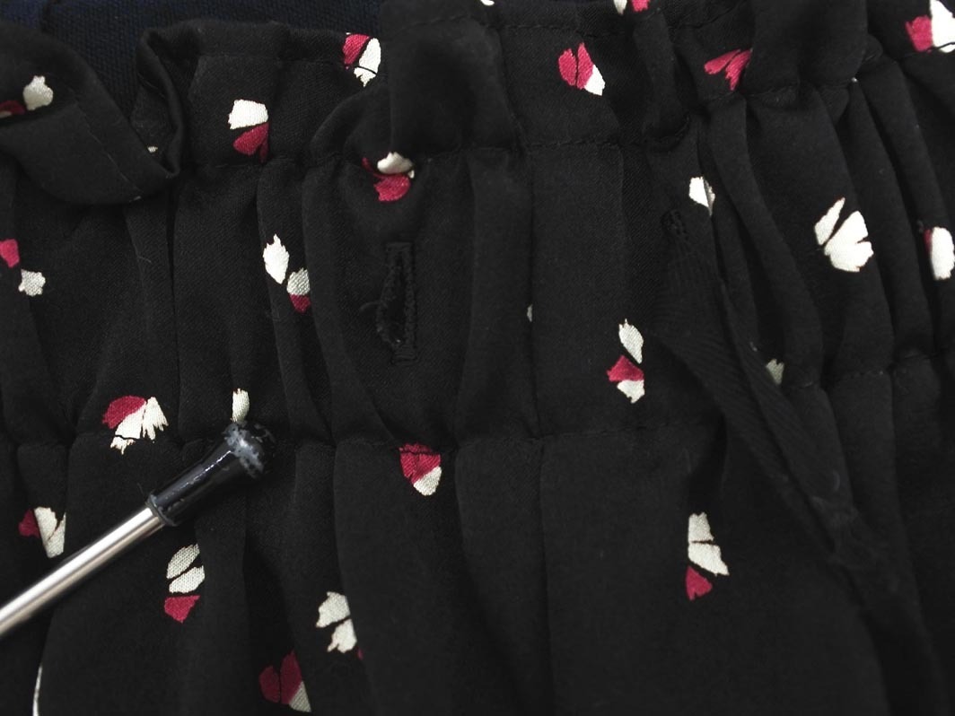 SHIPS シップス liflattie リフラティ 総柄 イージー パンツ sizeS/黒 ■◇ ☆ fbc7 レディース