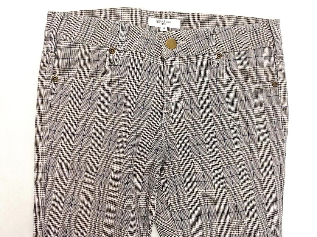 NATURAL BEAUTY BASIC ナチュラルビューティーベーシック グラフチェック クロップド パンツ sizeM/グレー ◇■ ☆ fbc7 レディース
