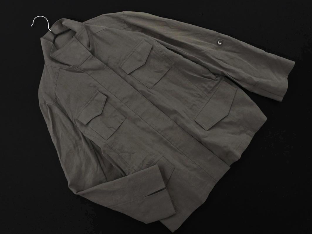 COMME CA DU MODE コム サ デ モード リネン混 スタンドカラー ジャケット size9/グレージュ ■◇ ☆ fbc7 レディース