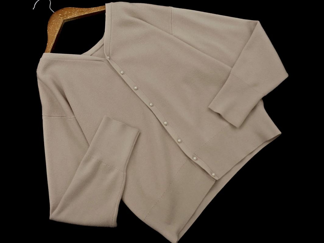 Rope Picnic ロペピクニック パールボタン カーディガン size38/ベージュ ■◇ ☆ fbc7 レディース