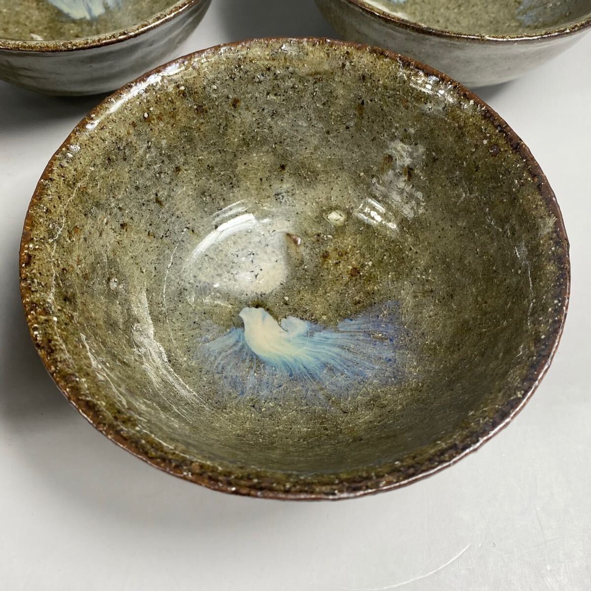 小川哲男 造 灰釉組鉢 作家物 共箱 小鉢 北山窯 人気作家 個展