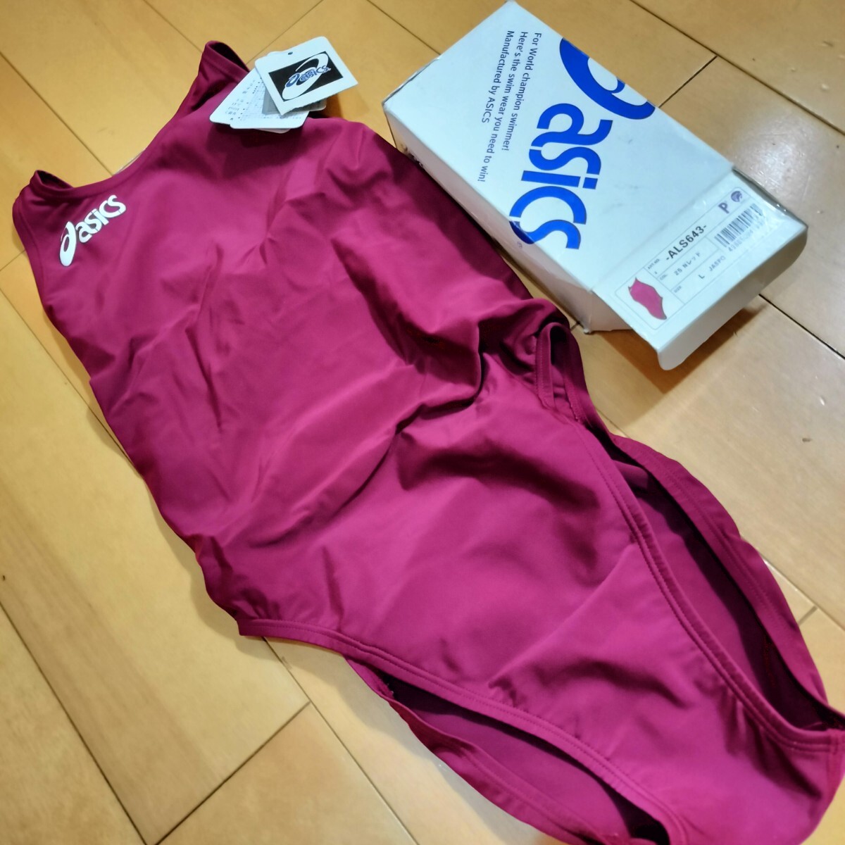 スパイラルカット　アシックス　競泳水着　Lサイズ　P2　 ハイレグ ハイカット asics