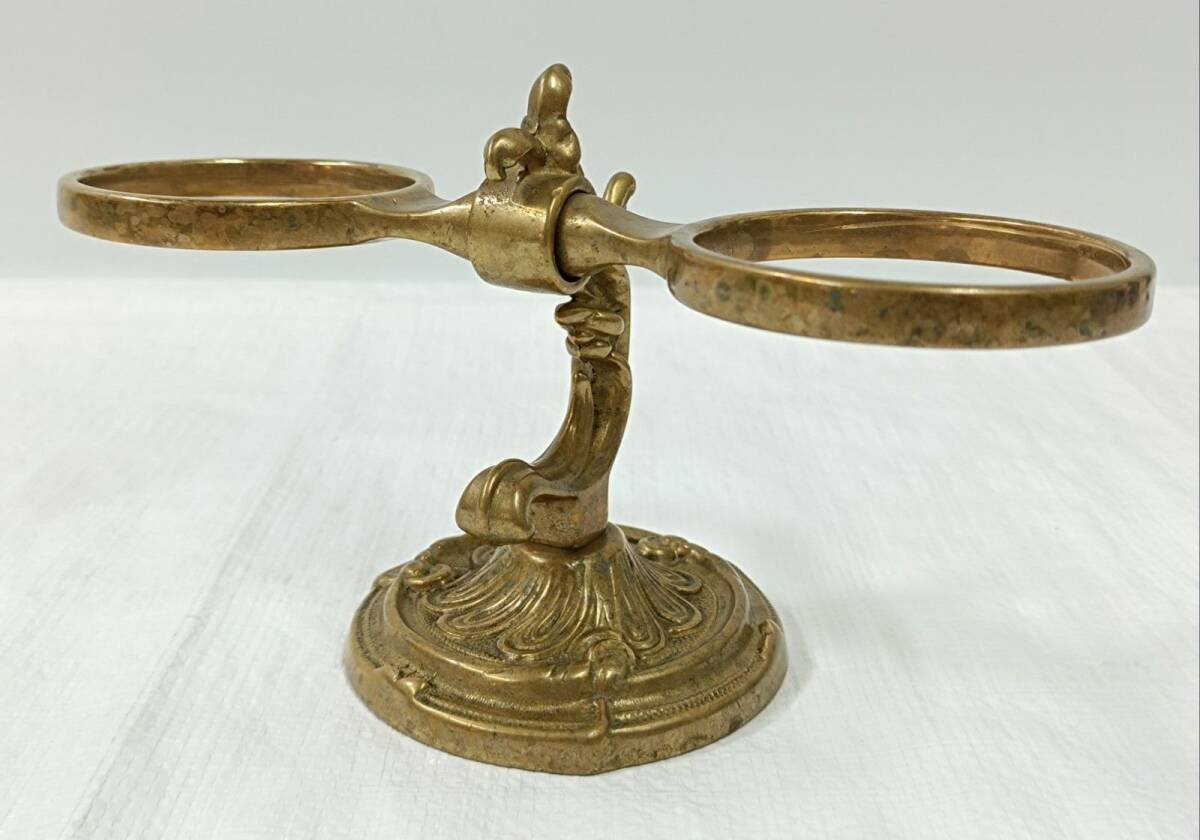 古い イタリア製 真鍮/陶器製 ソープディッシュ&タンブラー お洒落 古い イタリア製 真鍮/陶器製 ソープディッシュ&タンブラー お洒落