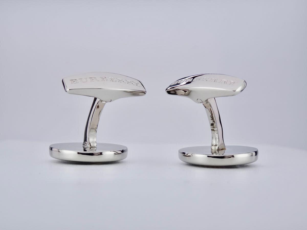 BURBERRY バーバリー　ブラック　グレー　チェック　カフス　カフリンクス　カフスボタン　7-2-75_画像8