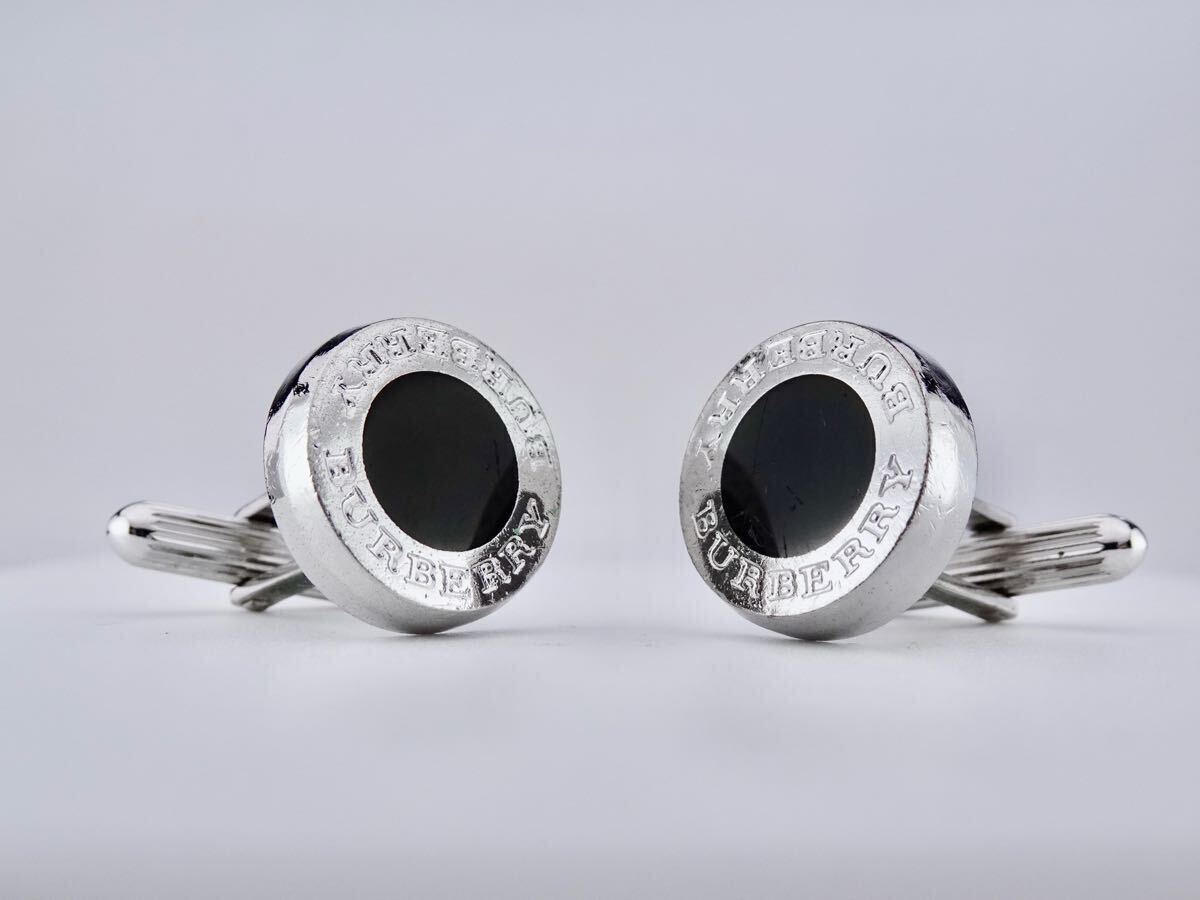 BURBERRY バーバリー　ブラック　オーバル　カフス　カフリンクス　7-2-70_画像3