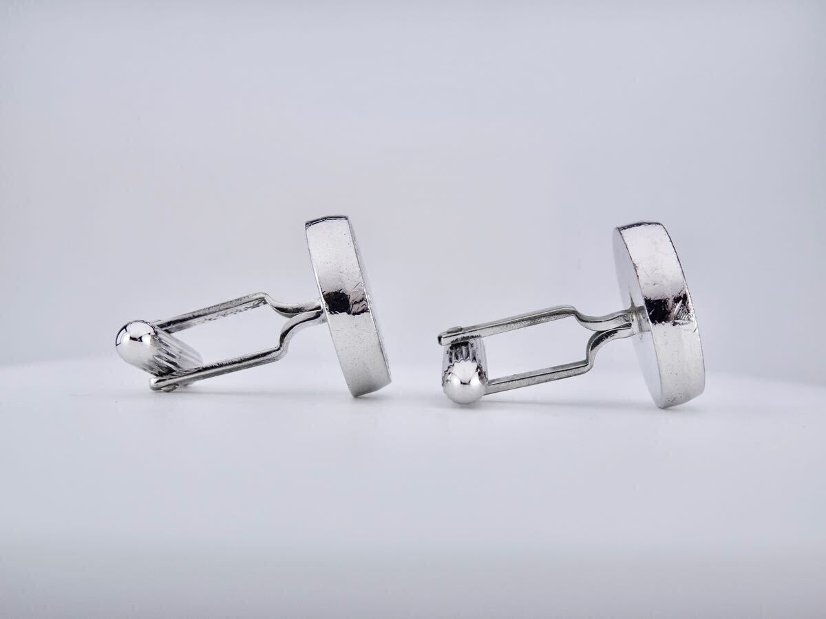 BURBERRY バーバリー　ブラック　オーバル　カフス　カフリンクス　7-2-70_画像6