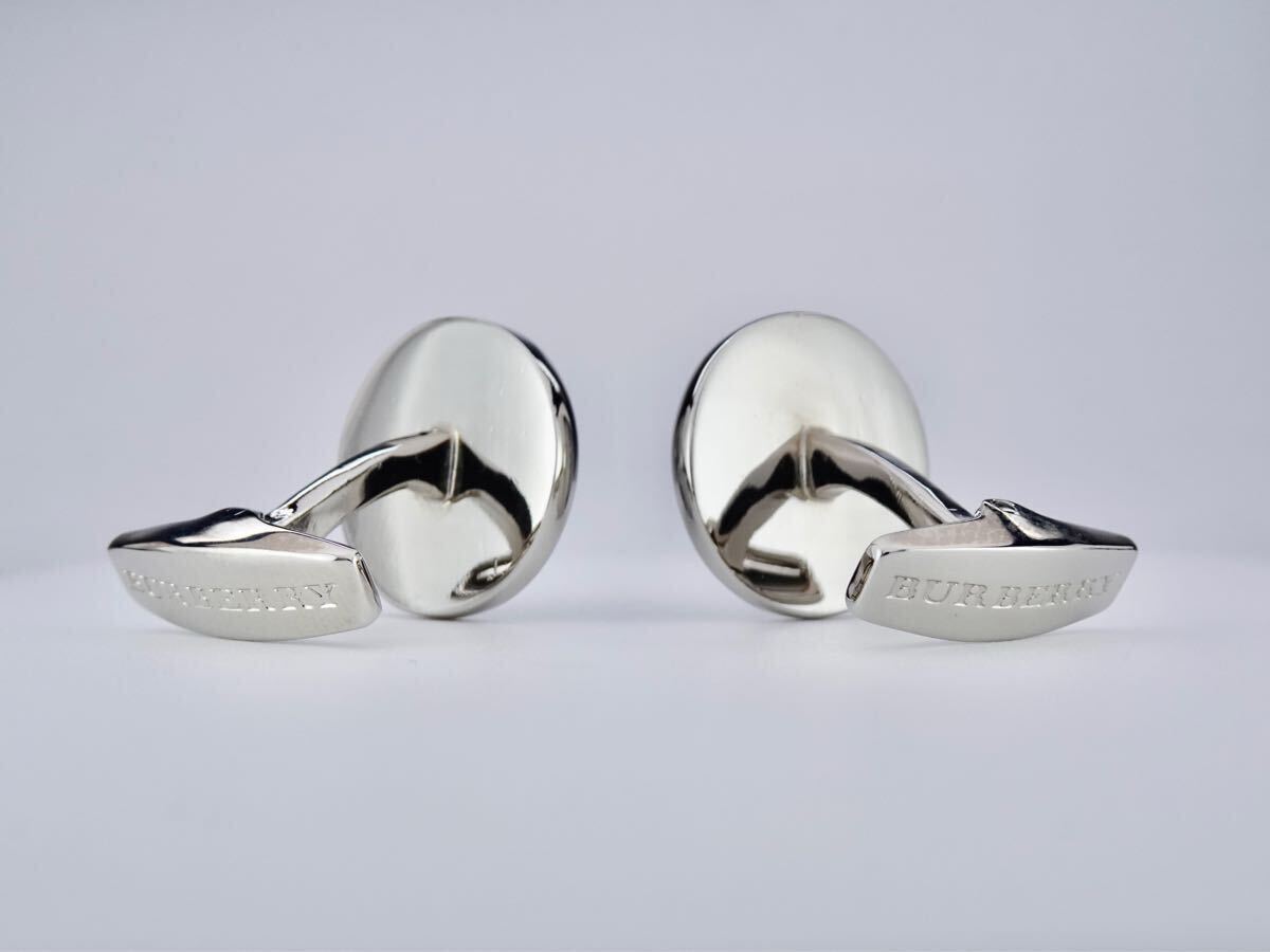 箱付き BURBERRY グレンチェック　オーバル　バーバリー　カフス　カフリンクス　カフスボタン　7-2-213_画像8