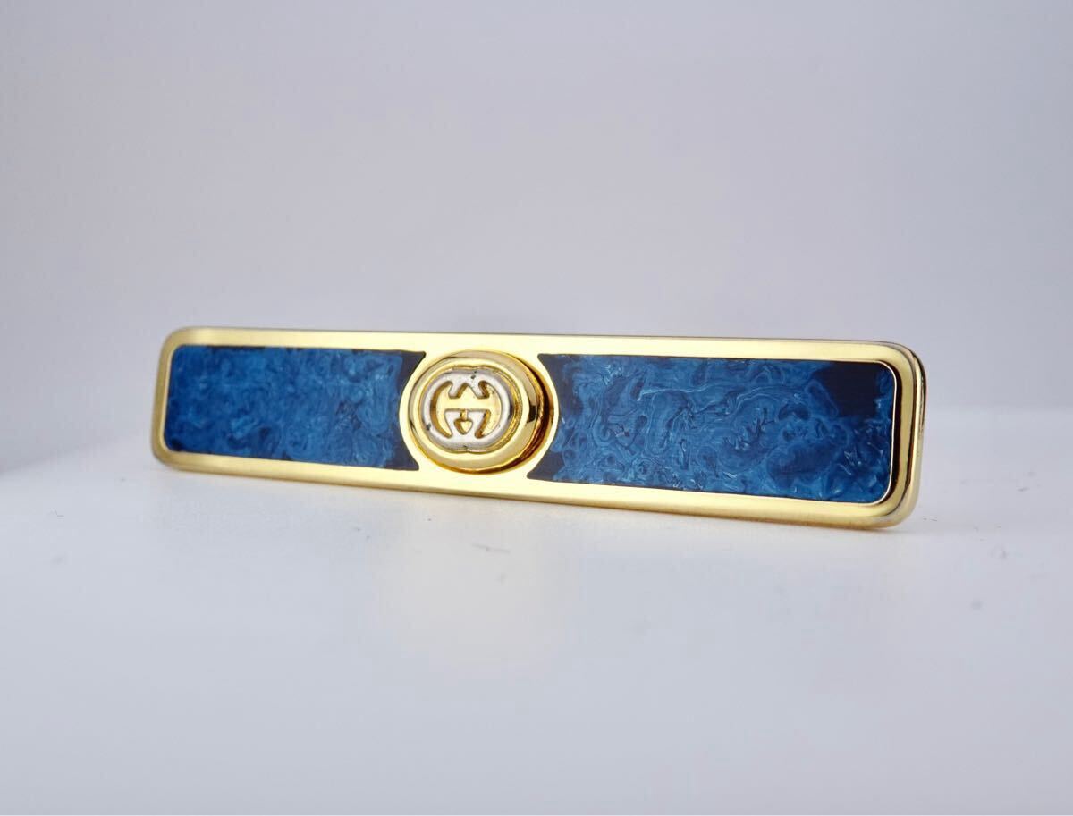 GUCCI ブルー　七宝焼　グッチ　ITALY ネクタイピン タイピン タイバー　7-2-15