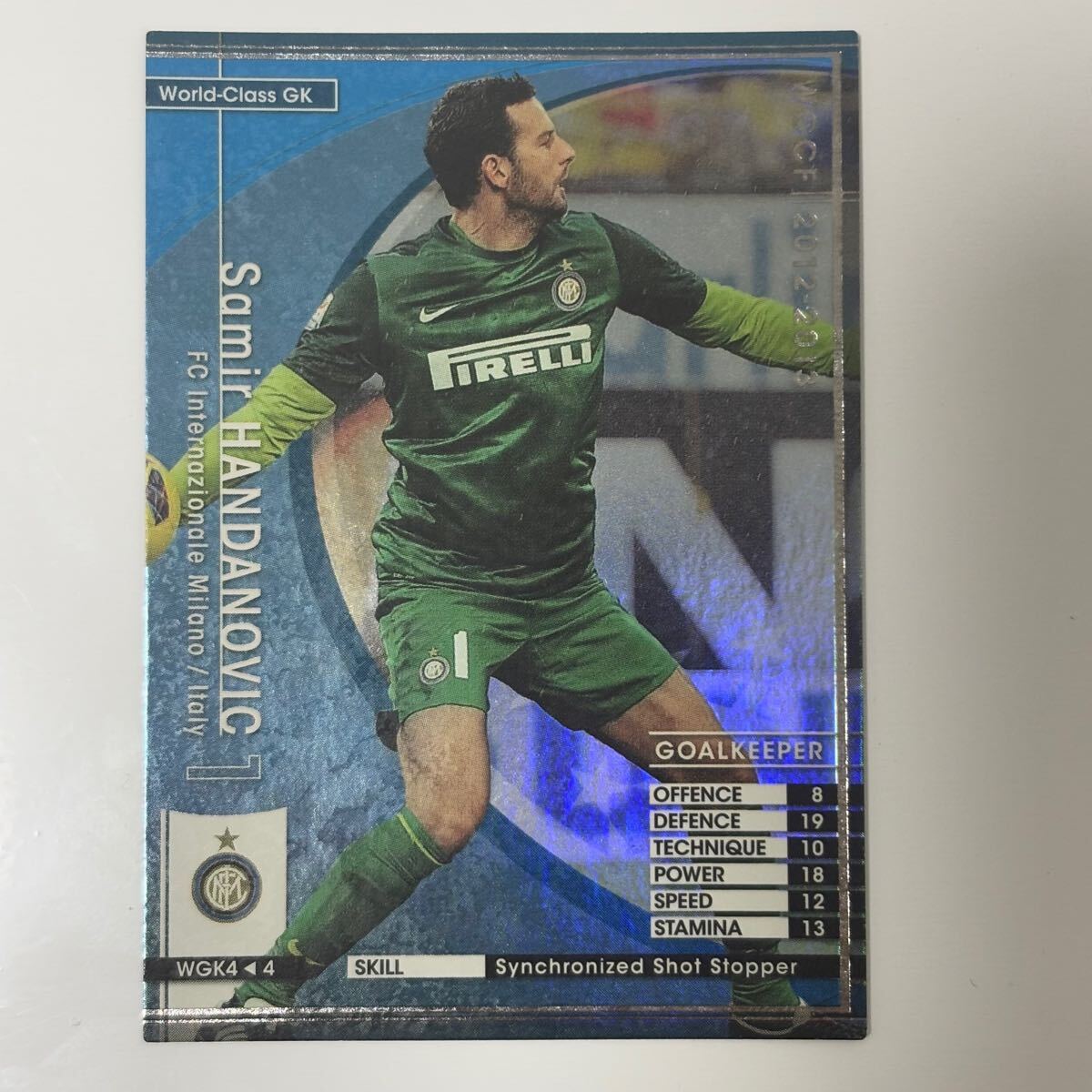 ?Panini WCCF 12-13 WGK サミル?ハンダノビッチ Samir Handanovic Internazionale Milano 2012-2013?四點(diǎn)落札で普通郵便送料無料?