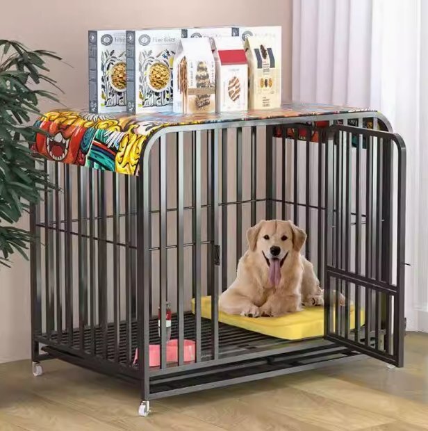 犬 ケージ 犬 ケージ 折り畳み 大型犬用ケージ オートロック脫走防止 トレイ付き 車輪付き 組み立てが簡単 清潔で便利 94*62*80cm