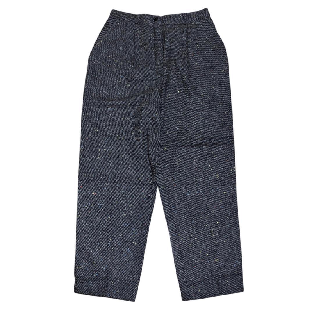 USA製ヴィンテージ ウール タックパンツ W28 ネップ グレー c36_画像1