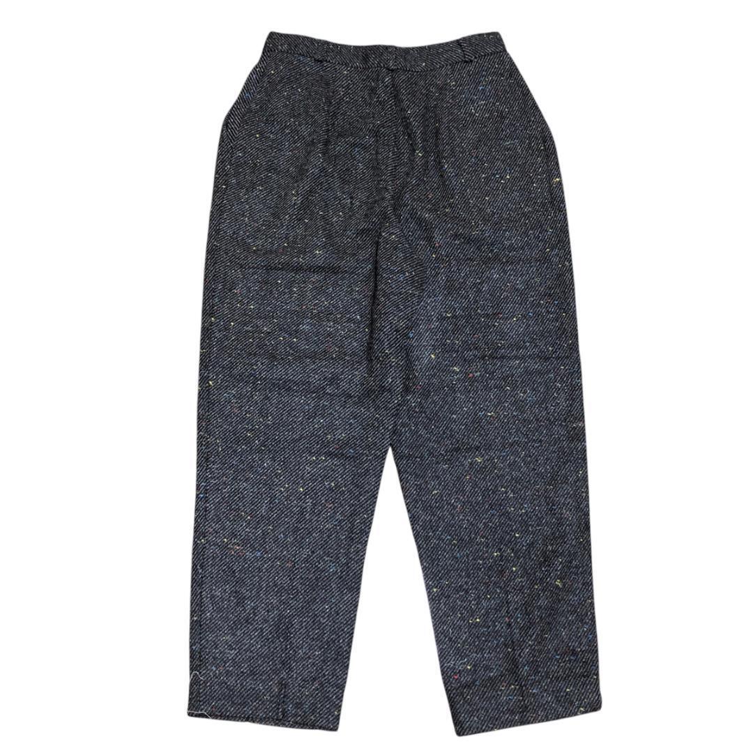 USA製ヴィンテージ ウール タックパンツ W28 ネップ グレー c36_画像2