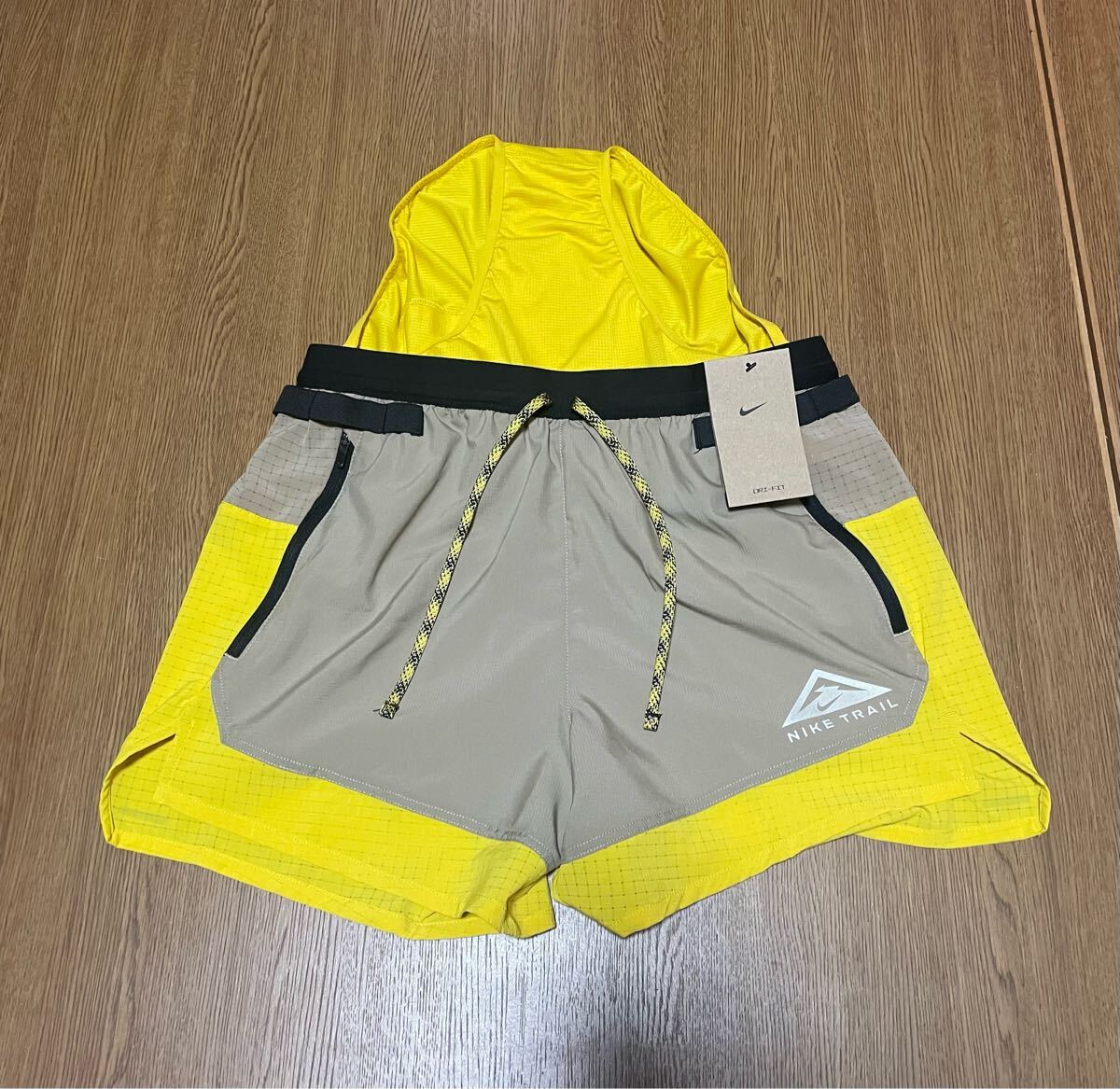 XL 新品 NIKE ナイキ メンズ トレイル ショートパンツ ランニング ランパン DRI-FIT ドライ 5インチ マラソン 陸上 ベージュ