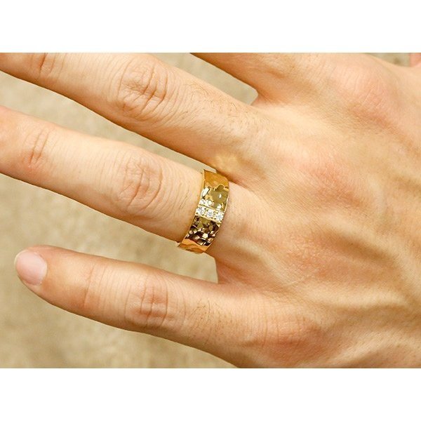 結婚指輪 LGBTQ ペアリング ２本セット 18金 ダイヤモンド キヘイ 鎖 幅広 喜平 トレジャーハンター メンズ 18k イエローゴールドk18 男性用 送料無料