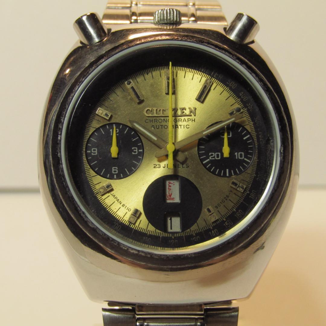 CITIZEN チャレンジタイマー 通称ツノ 金文字盤 70年代オリジナル CITIZEN チャレンジタイマー 通称ツノ 金文字盤 70年代オリジナル