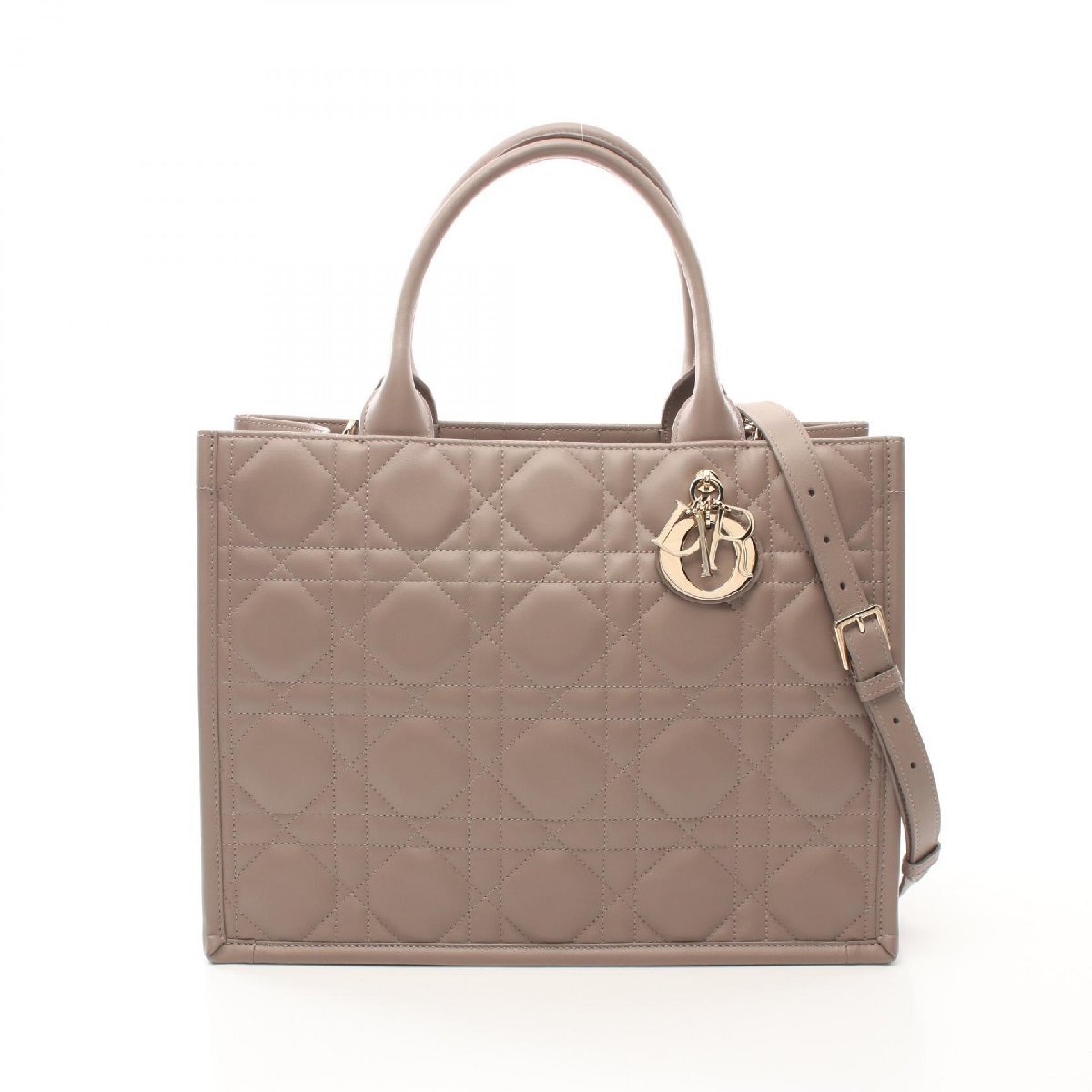 ディオール BOOK TOTE ブックトート ミディアム マクロカナージュ ブランドオフ Dior レザー トートバッグ カーフレザー 中古 レディース_画像1