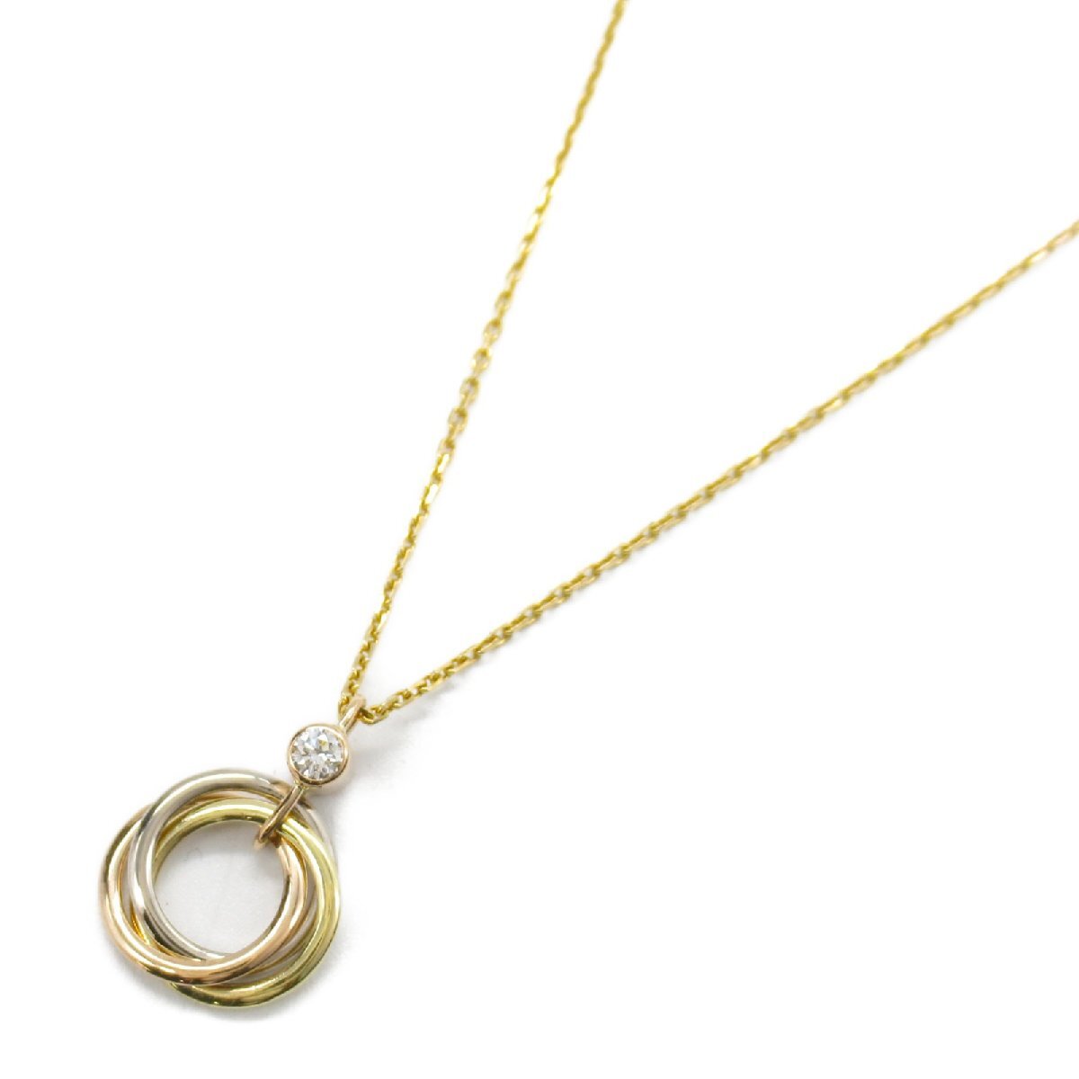 カルティエ トリニティ ネックレス ブランドオフ CARTIER K18（イエローゴールド） ネックレス 750スリーゴールド 中古 レディース