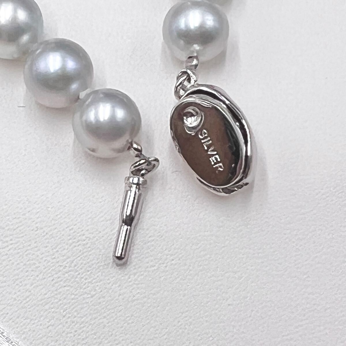 あこや真珠 シルバーグレーネックレス 強テリツヤ 極美品 あこや真珠 シルバーグレーネックレス 強テリツヤ 極美品