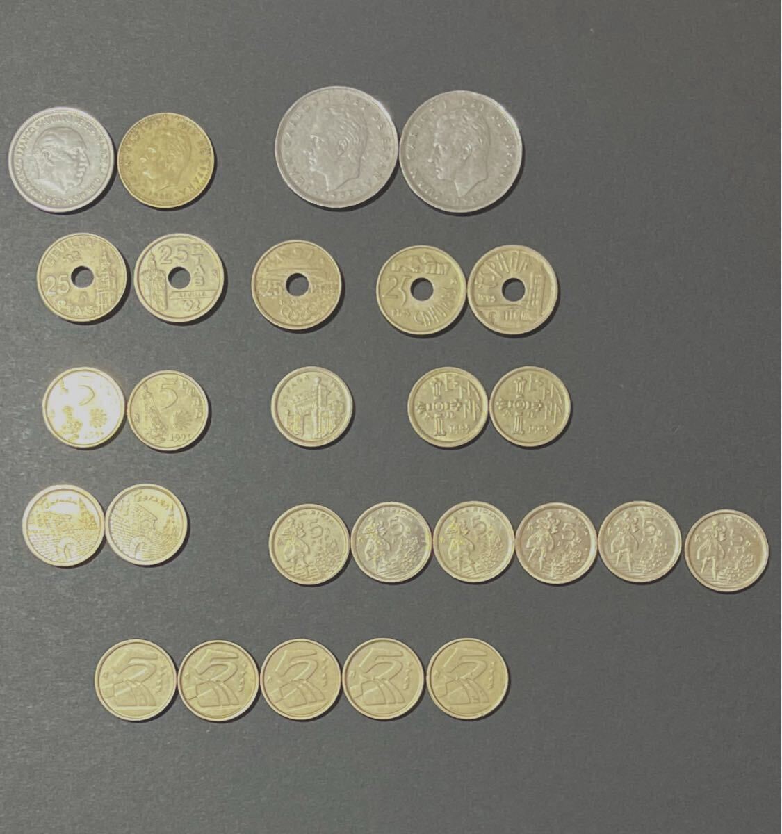 スペイン古銭　旧硬貨 バルセロナオリンピック、ワールドカップ等記念硬貨含む