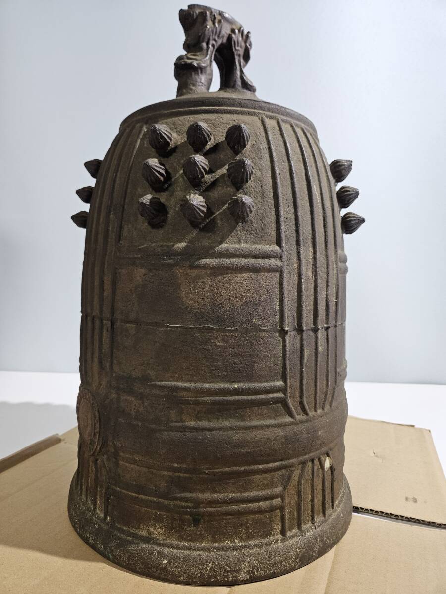 半鐘 釣鐘 和鐘 重量約20kg 高さ約50cm 幅約30cm 銅製 古銅 古鐘 半鐘 釣鐘 和鐘 重量約20kg 高さ約50cm 幅約30cm 銅製 古銅 古鐘
