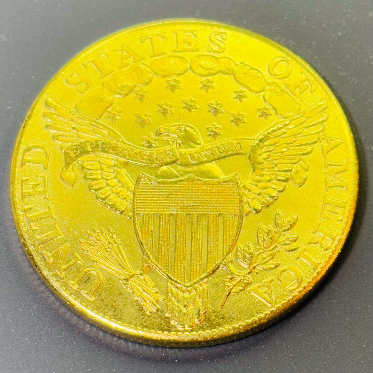 B1593 アメリカ13星1893年大型硬貨イーグル自由の女神美品