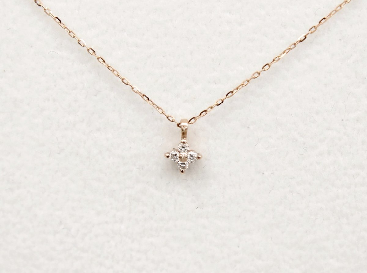 エテ ete ネックレス K18PG 18金 ダイヤ004ct 総重量0.8g 2501LS275