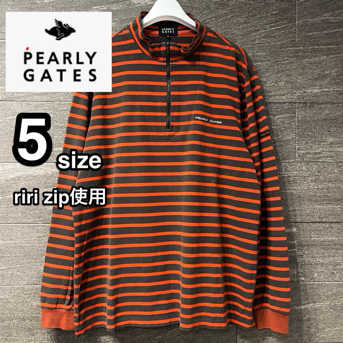 超美品 パーリーゲイツ ジャックバニー 綿100 春ニット L 新品 パーリーゲイツ ジャックバニー ロゴハイネックニットプル