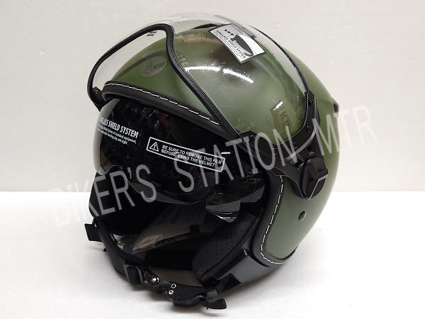 HOUSTON ヒューストン HTVH-2401 パイロットジェットヘルメット マットカーキ フリーサイズ インナーバイザージェットヘルメット 管理T