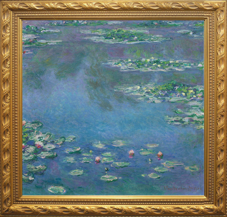 クロード・モネ　『睡蓮』 1906年 38×40　 複製ポスター　　ミレー 絵画 美術 印象派 油彩画