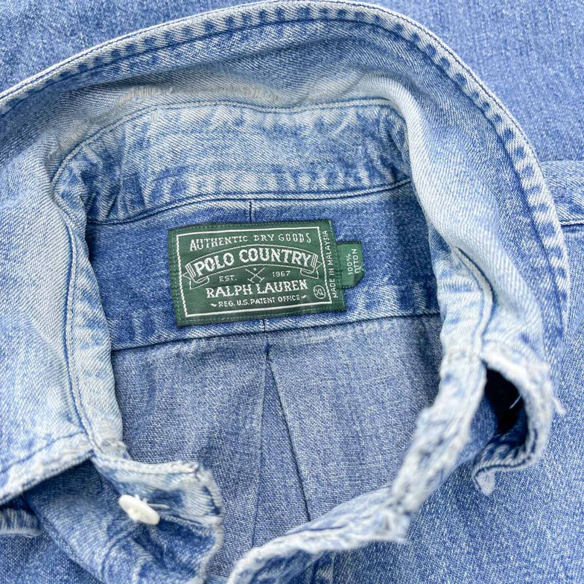  Ralph Lauren Ralph Lauren POLO COUNTRY Denim рубашка рубашка с длинным рукавом мужской one отметка хлопок 100% XL размер 6-297