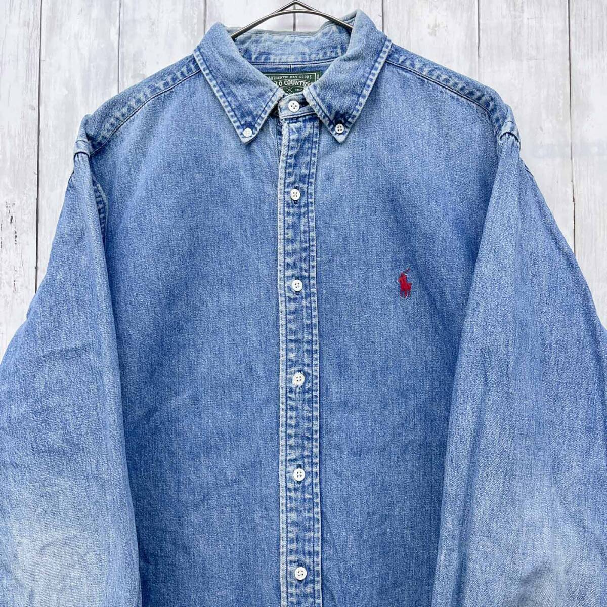  Ralph Lauren Ralph Lauren POLO COUNTRY Denim рубашка рубашка с длинным рукавом мужской one отметка хлопок 100% XL размер 6-297