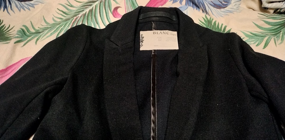 美品★blanc basque★ブランバスク★テーラードジャケット★ジッパー装飾★ブラック★黒★秋冬春★Mサイズ相当★無地★厚手★ライダース_画像3