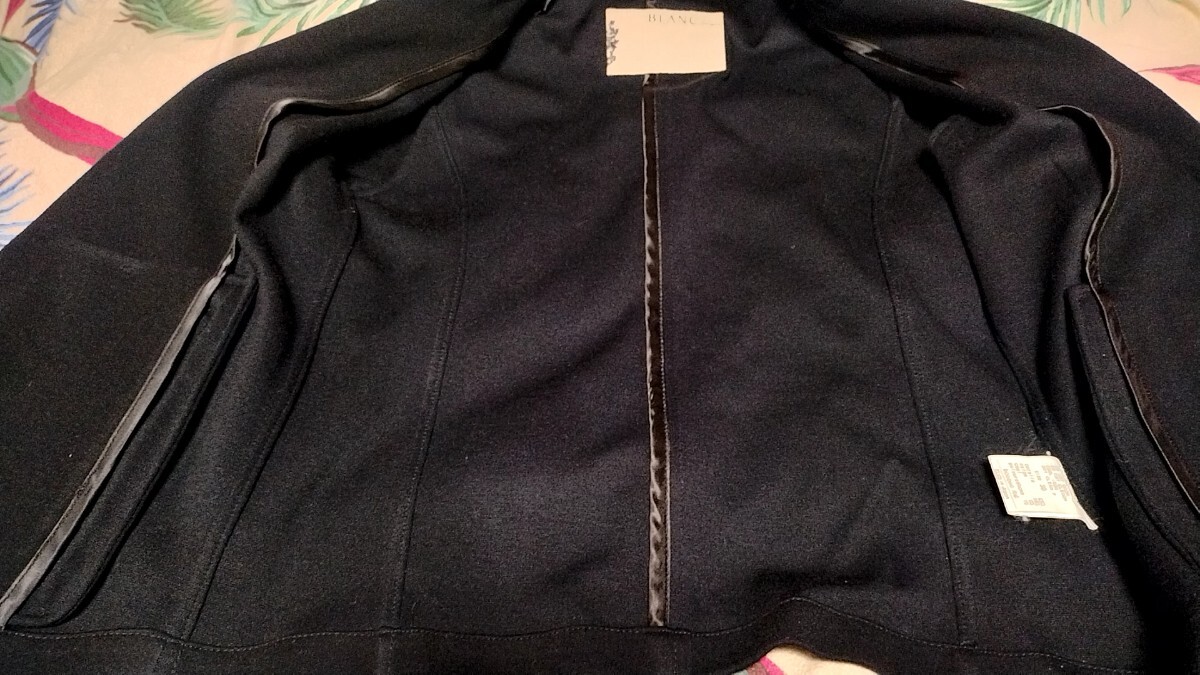 美品★blanc basque★ブランバスク★テーラードジャケット★ジッパー装飾★ブラック★黒★秋冬春★Mサイズ相当★無地★厚手★ライダース_画像6