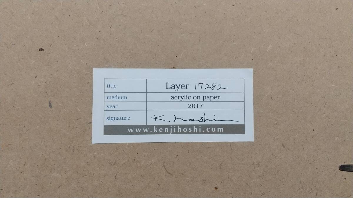 星憲司 　『Layer 17282』　 アクリル絵具/紙　 2017年制作　　1點もの 　直筆サイン入　 額裝　 【真作保証】　　浮游する筆觸　　星 憲司